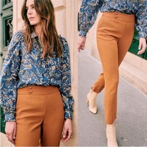 NWT Sezane Georges Trousers Camel 4
